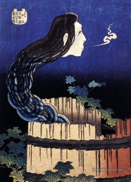 un fantôme de femme est apparu d’un puits Katsushika Hokusai ukiyoe Peinture à l'huile